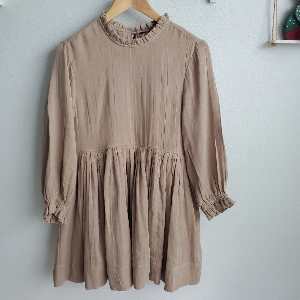 Free People Tan Ruffle Dress